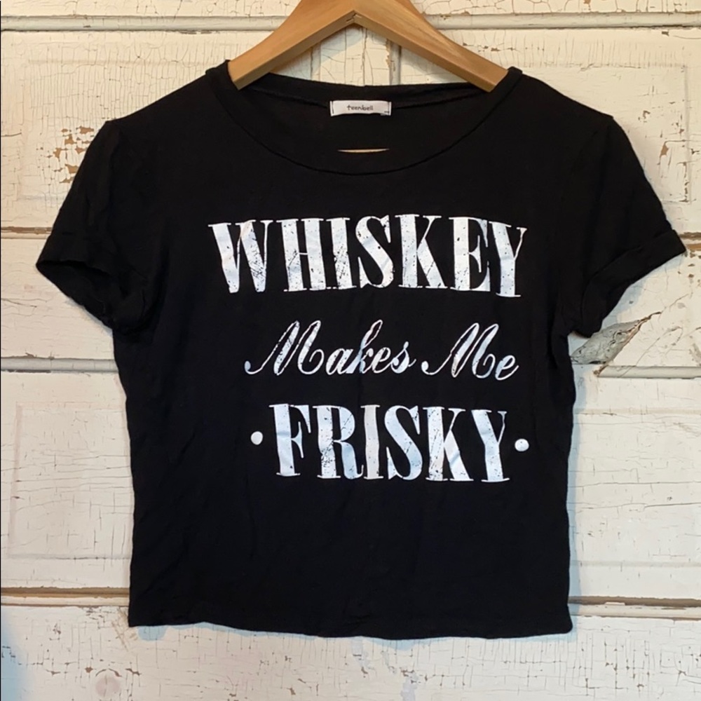 Whisky makes me frisky stretchy crop top